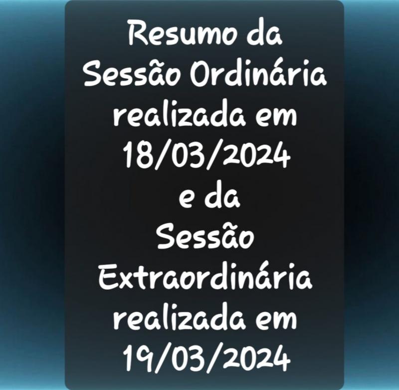  SESSÕES de 18 e 19 DE MARÇO DE 2024
